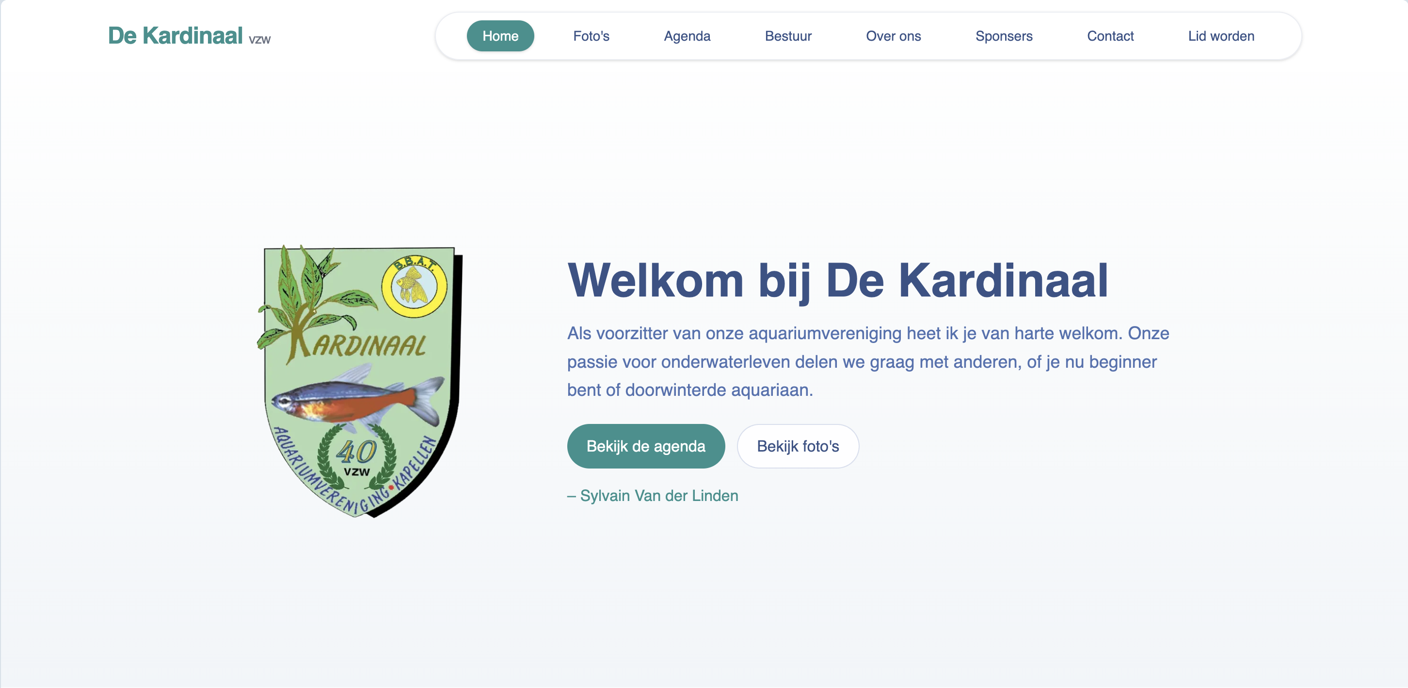 Screenshot of the De Kardinaal project website.