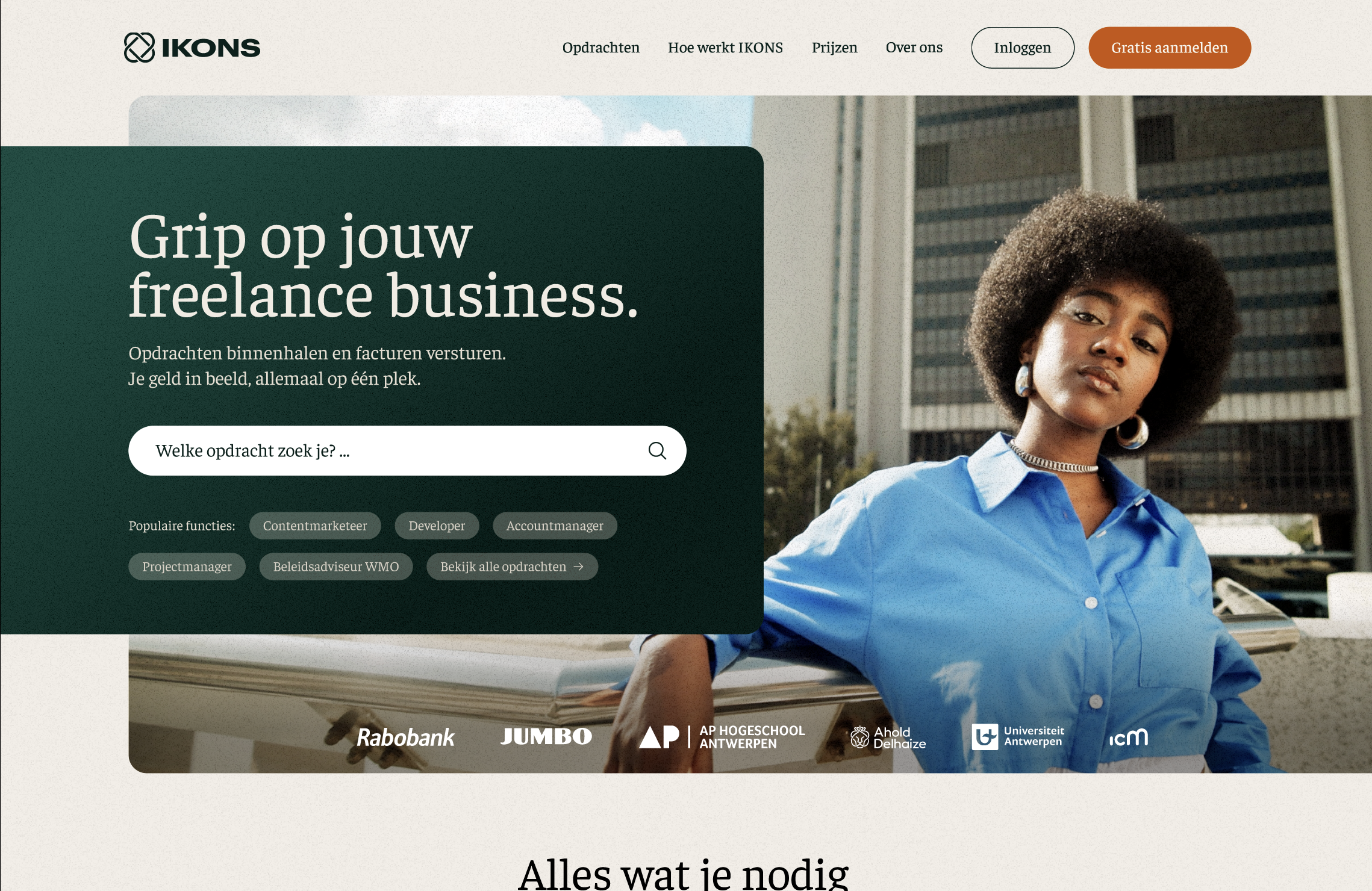 Screenshot of the IKONS project website.