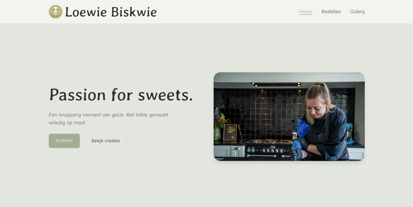 Screenshot of the Loewiebiskwie project website.
